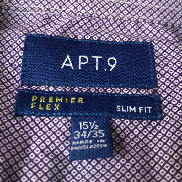 Apt. 9 Purple Patterned Button Up Long Sleeve - Picture 2 of 3